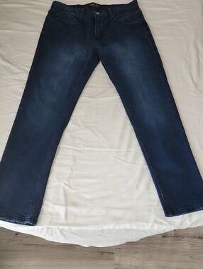 Men's Urban Star Premium Apparel Dark Blue Straight-Leg Stretch Jeans 32X30